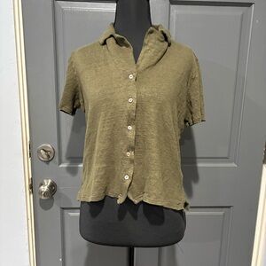 Linen Resort Shirt | Banana Republic Olive Button-Down Shirt